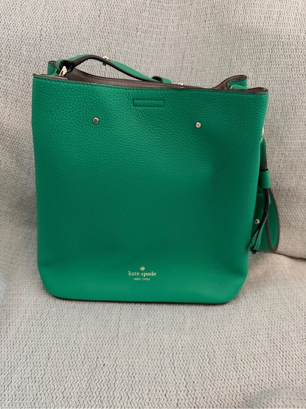 Kate Spade NY Marti Green Leather Large Bucket Shoulder Bag